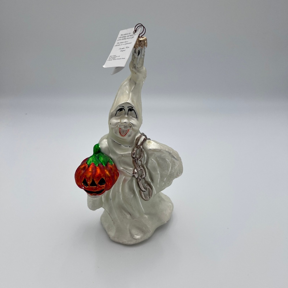 Christopher Radko Ghost Ornament 1996 Vintage Halloween Kitsch Spooky